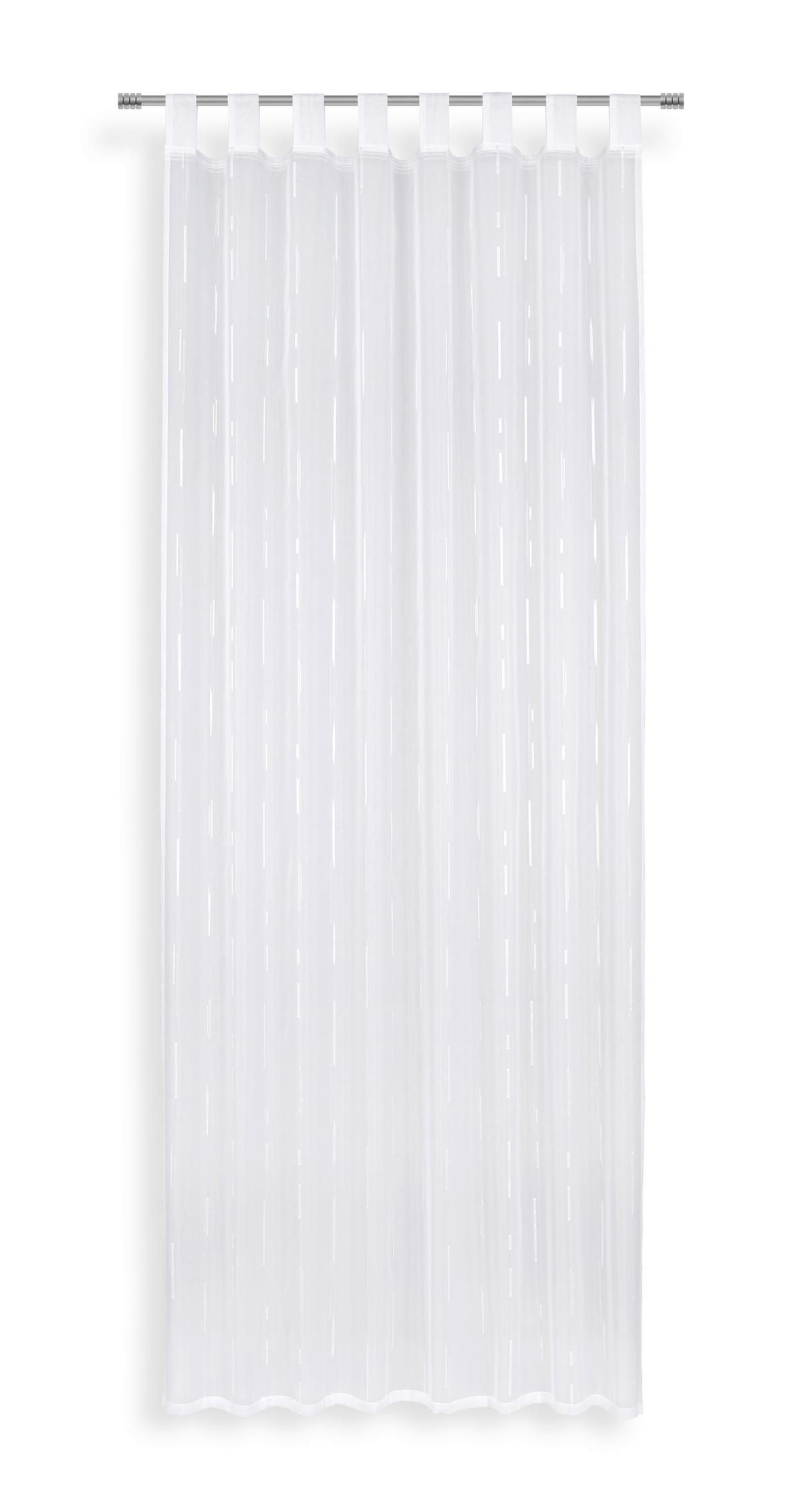 Vorhang Mit Schlaufen Und Band Arzu 140x255 Cm Weiß - Weiß, MODERN, Textil (140/255cm) - Luca Bessoni