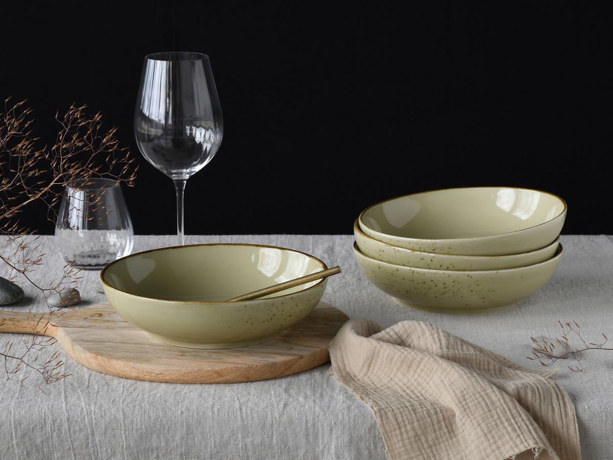 Schüsselset Nature Collection Earth, 4--Teilig., Salbeigrün - Salbeigrün, Design, Keramik - Creatable