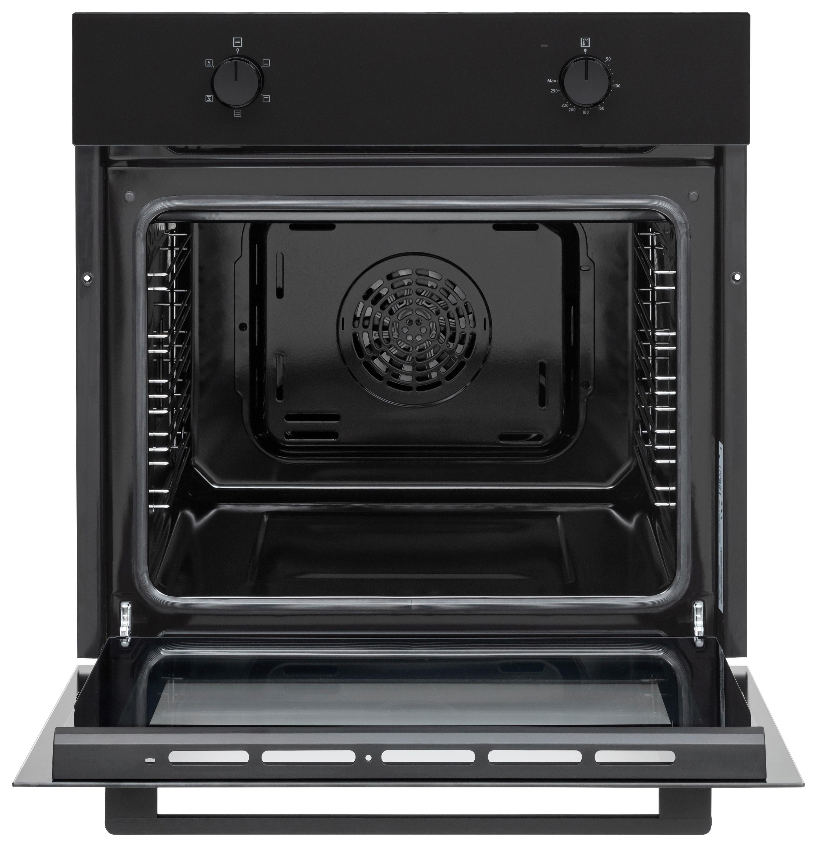 Einbaubackofen Boaus65 - Schwarz, Basics, Glas/Metall (59,5/59,5/55-57cm) - Mican