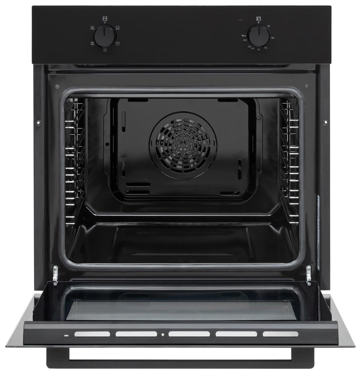 Einbaubackofen Boaus65 - Schwarz, Basics, Glas/Metall (59,5/59,5/55-57cm) - Mican