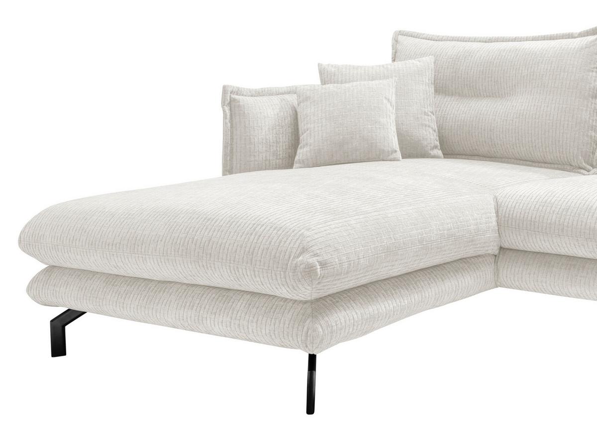 Ecksofa Lava - Creme/Schwarz, Design, Textil (180/255cm) - Livetastic
