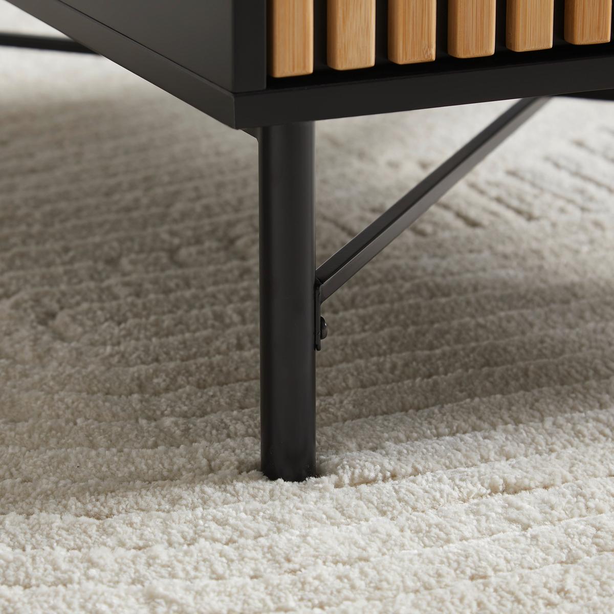 KONFERENČNÝ STOLÍK MADRID - čierna/prírodná farba, Modern, kov/drevo (70/70/43cm) - Mömax
