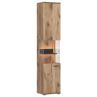 Vitrin Pardoo - tölgyfa színű/antracit, Trend, faalapú anyag/Üveg (40/197/37cm)