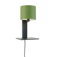 WANDLEUCHTE ANDES/W1/B/1815/GF - Schwarz/Grün, Trend, Holz/Textil (19/24/36cm) - Good & Mojo