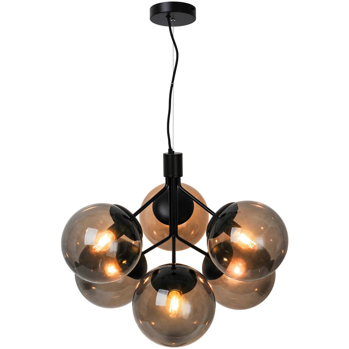 Hängeleuchte Ivona Pela Schwarz D: 45 Cm - Schwarz, KONVENTIONELL, Glas/Metall (45/62cm) - Nordlux