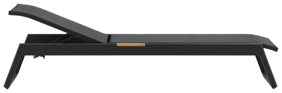 Sonnenliege Mexico Aluminium,, verstellbar - Schwarz, KONVENTIONELL, Metall (60/35/200cm) - Gardenson