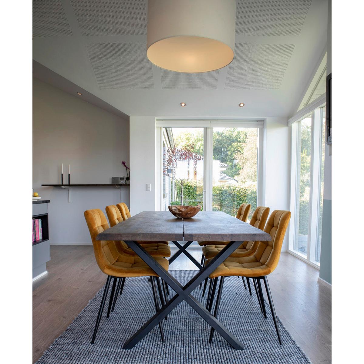 Stuhl-Set Middelfart Senfgelb B: 44 cm - Senfgelb/Schwarz, MODERN, Textil/Metall (44/86/55cm) - MID.YOU