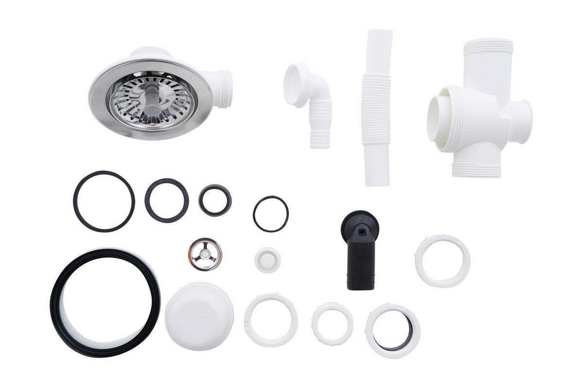 Spüle Respekta Boston Stein Bxt: 86x50 Cm - Weiß, Trend, Glas/Kunststoff (86/20/50cm) - Respekta