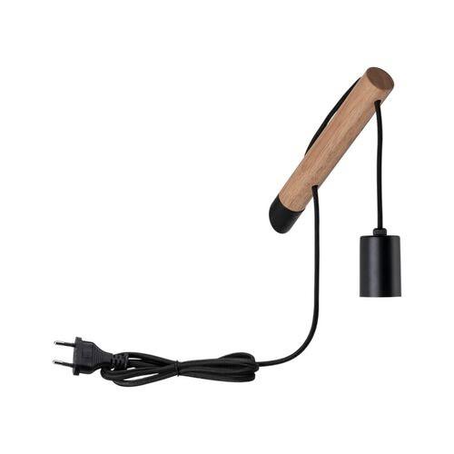 Wandleuchte Kian 1-Flammig dimmbar und Lichtschalter - Schwarz, LIFESTYLE, Holz/Metall (4,5/18,0cm) - Paulmann