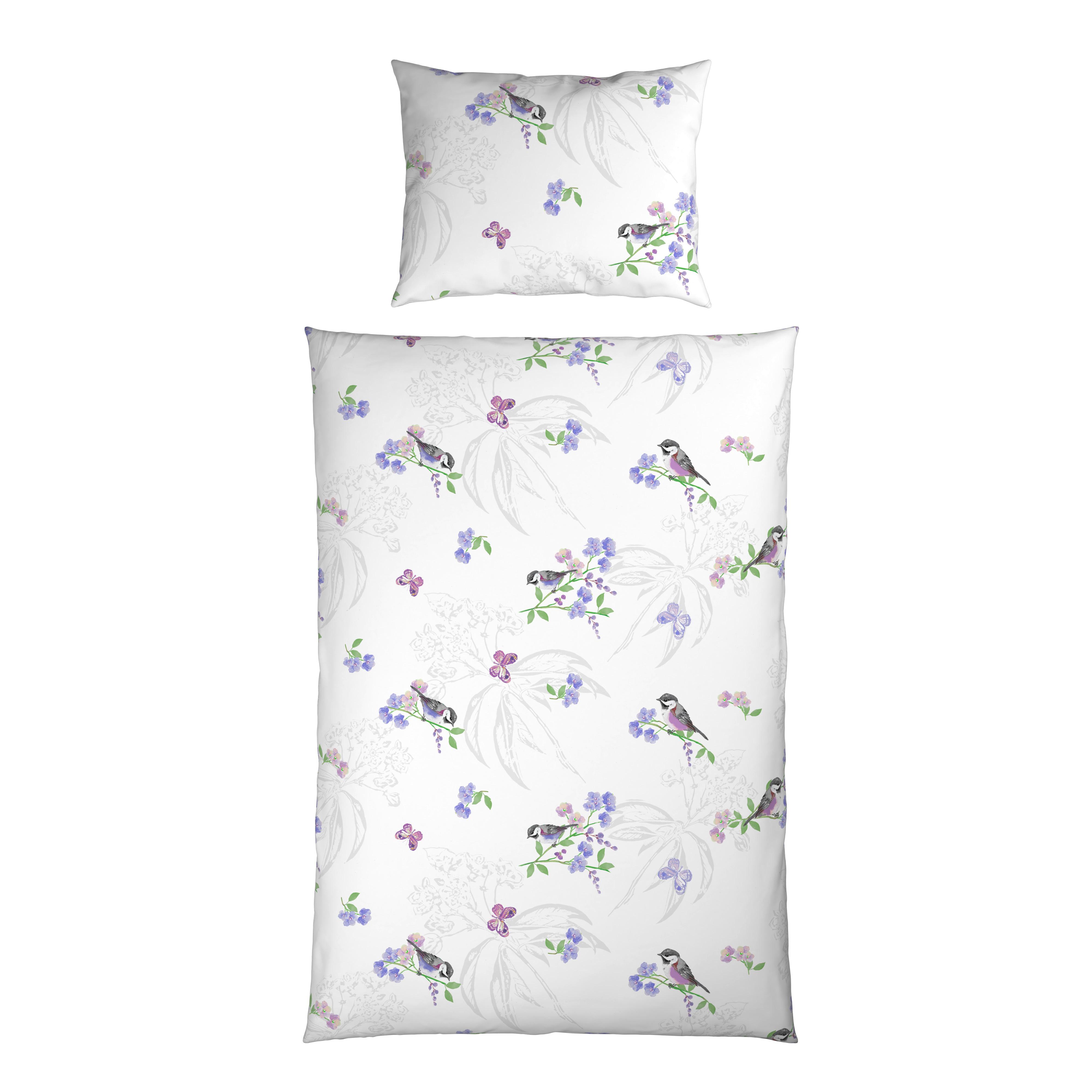 Bettwäsche Amalia - Blau/Weiß, ROMANTIK / LANDHAUS, Textil - James Wood