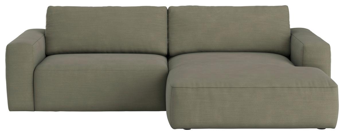 Ecksofa Lasso Grün S: 283x175 cm - Schwarz/Grün, MODERN, Textil (283/175cm) - MID.YOU