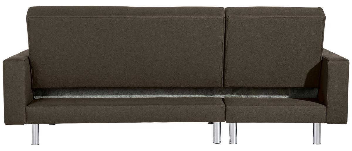 Ecksofa mit Schlaffunktion Just Fashion Braun - Chromfarben/Braun, KONVENTIONELL, Textil (152/230cm) - Max Winzer