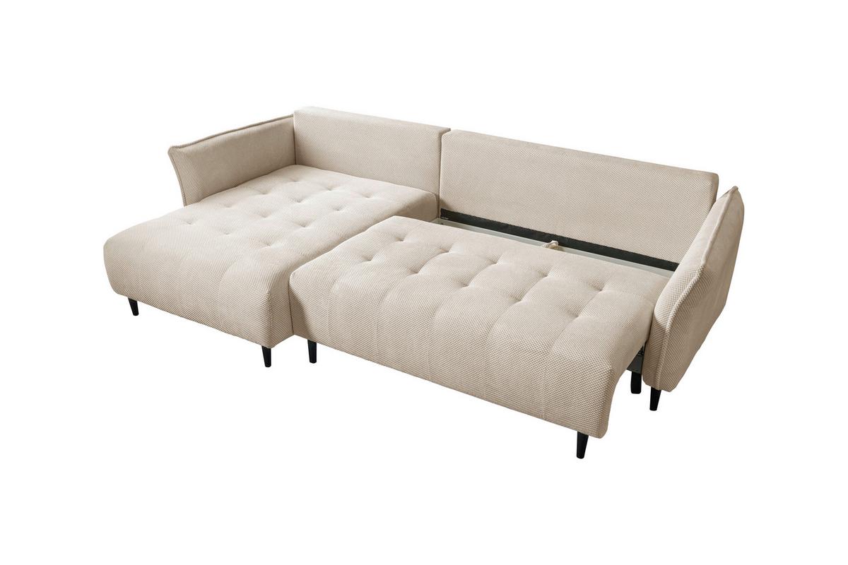 Ecksofa Monte Carlo Creme S: 290x160 cm - Creme/Schwarz, Trend, Holz/Holzwerkstoff (290/160cm)