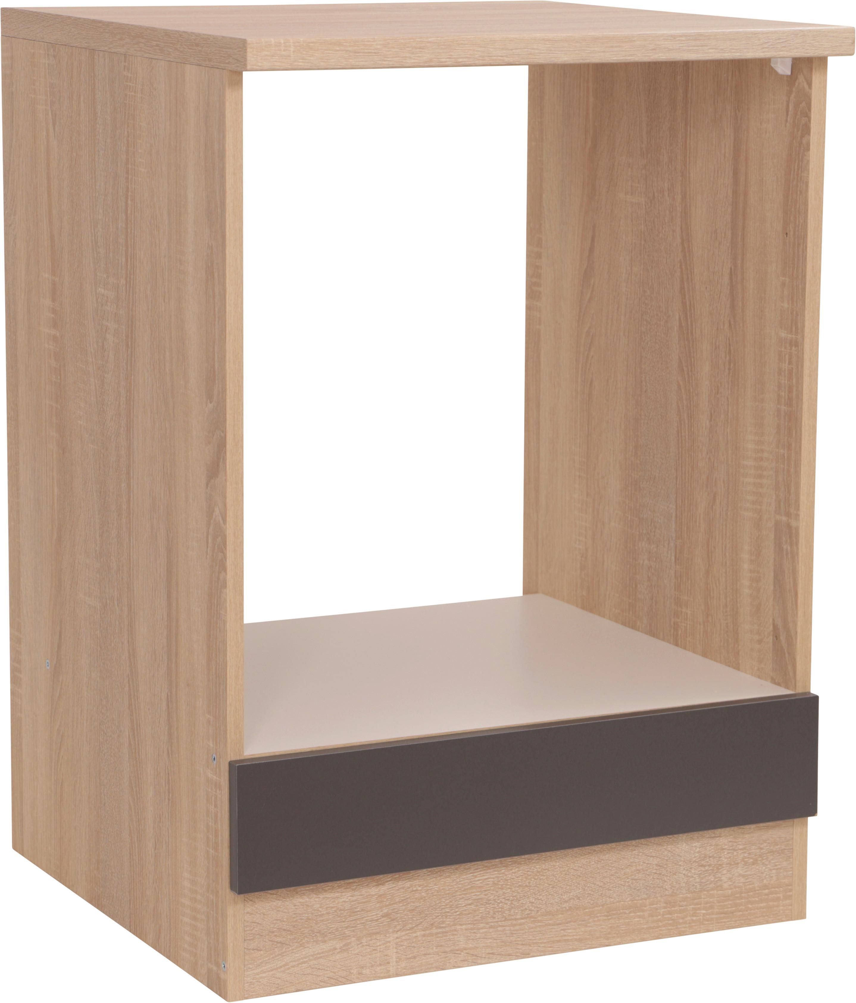 Herdumbauschrank Merle Grau, Eiche Dekor B:60cm - Eichefarben/Grau, Basics, Holzwerkstoff (60/84,8/60cm) - Respekta
