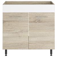 Mosogató Alsószekrény Corina - Sonoma tölgy/fehér, Modern, műanyag/faalapú anyag (80/82,4/58cm)