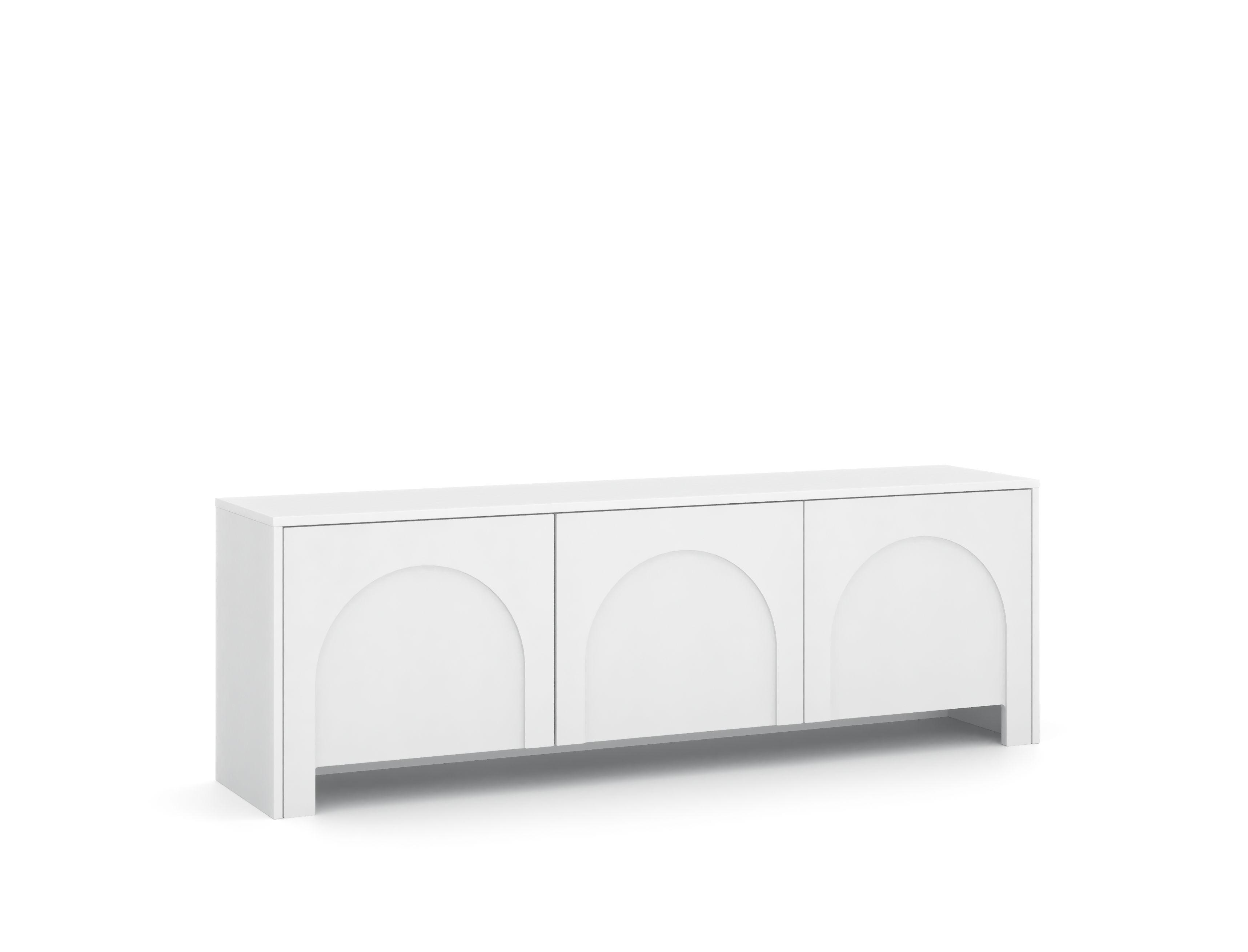 Bílá komoda, bezúchytkové otevíraní, š: 150cm - bílá, Design, kompozitní dřevo (150/49/35cm)