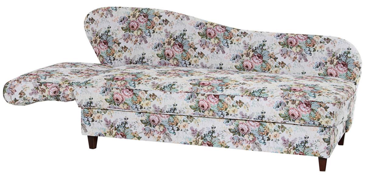 Recamiere Selma Rose Links mit Bettkasten+schlaffunktion - Nussbaumfarben/Multicolor, Design, Textil (190/88/82cm) - Max Winzer