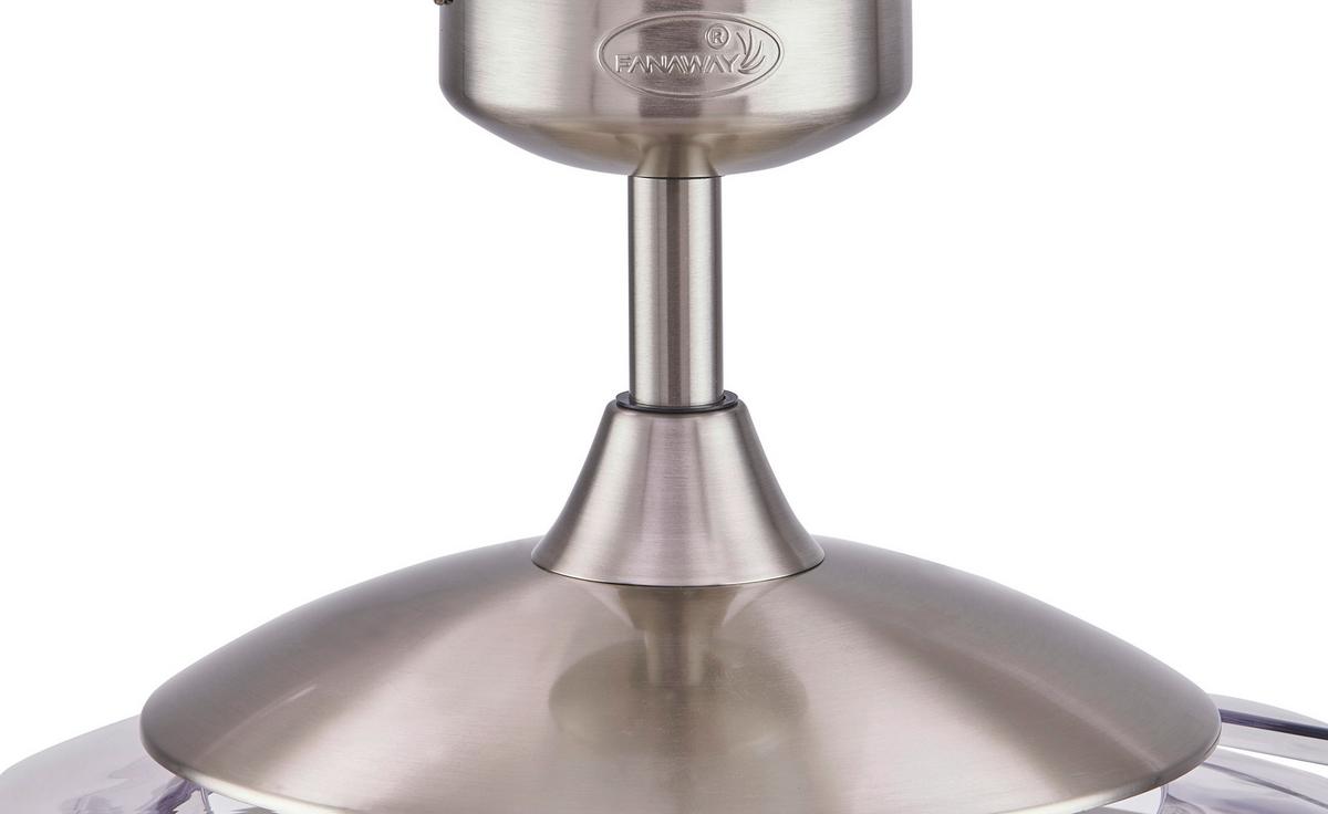 Deckenventilator Fanaway Chromfarben 4 Flügel Mit Licht - Chromfarben/Transparent, Basics, Kunststoff/Metall (122/41cm) - P & B
