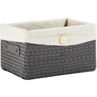 KOŠ DENISE - šedá, Romantický / Rustikální, textil/plast (29/17/21cm) - Mömax