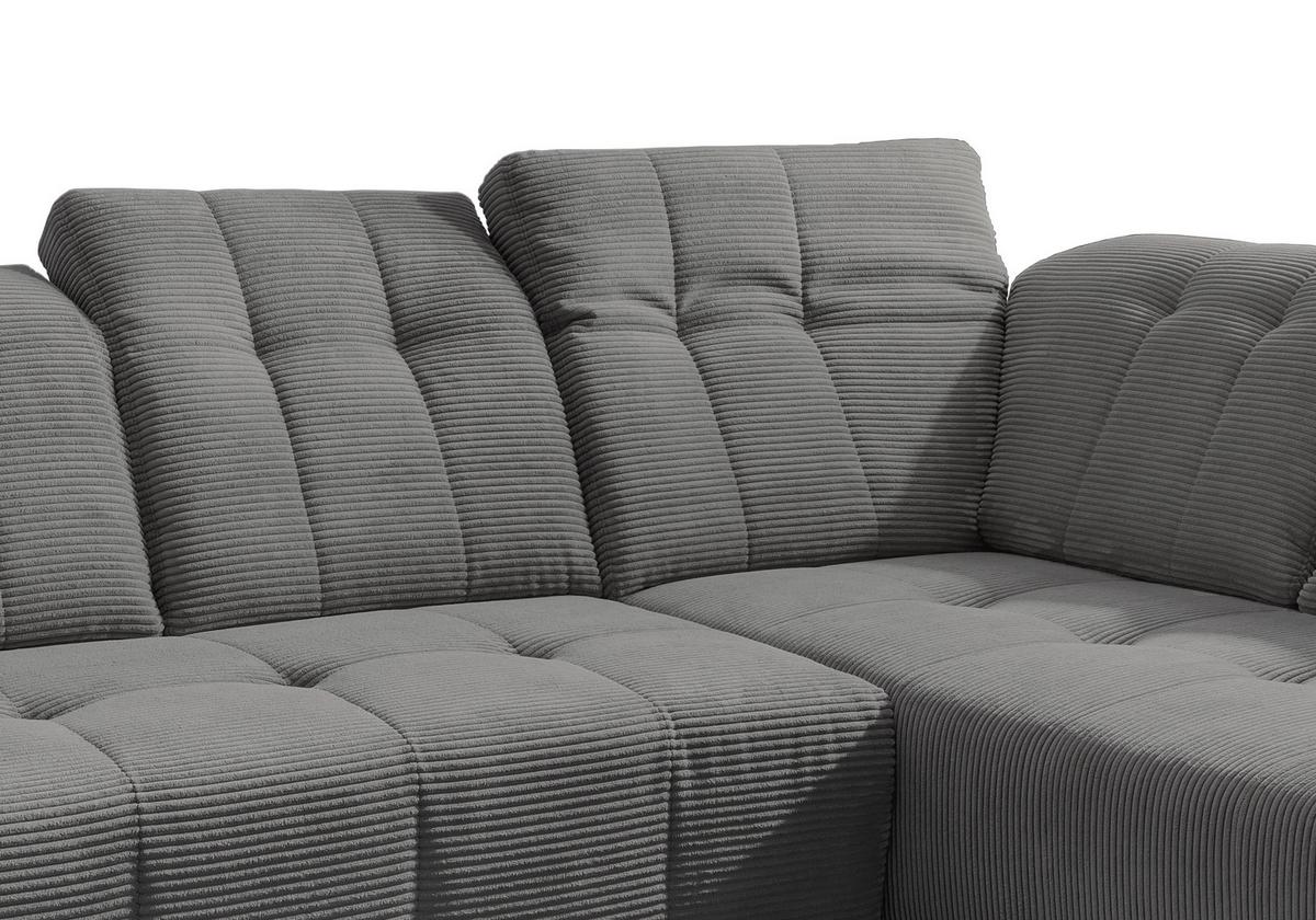 Ecksofa Mit Usb Anschluss Sano, Grau, S: 261x200 Cm - Schwarz/Grau, MODERN, Textil (261/200cm) - Livetastic