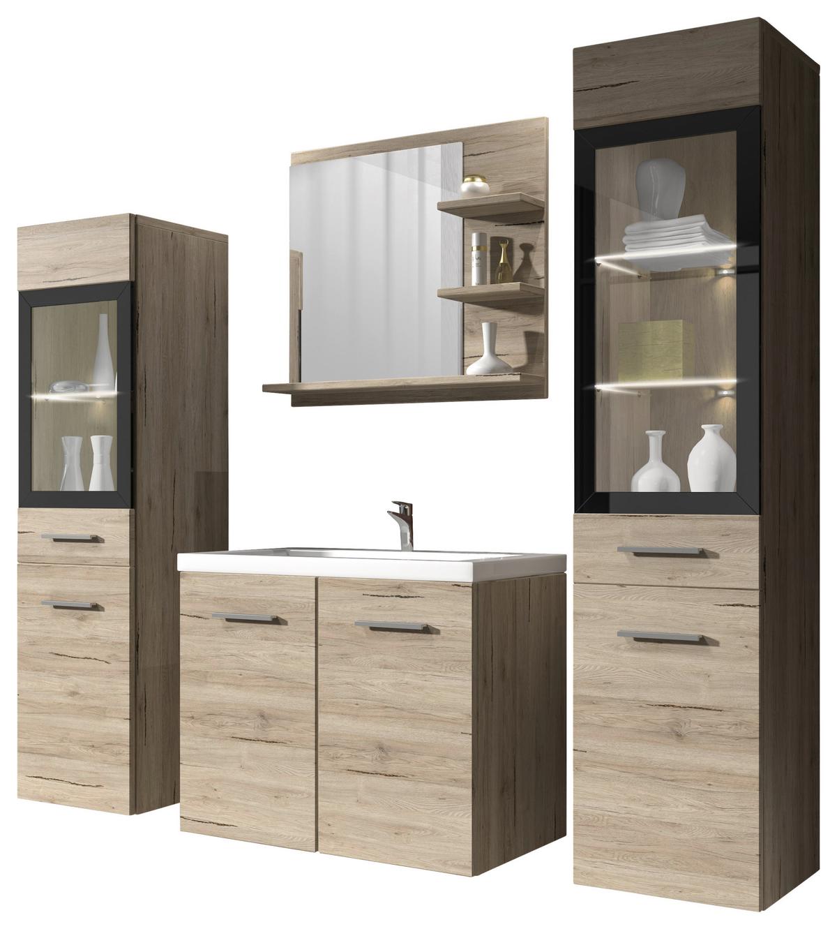 Kúpeľňa dekor dub San Remo - biela/dub San Remo, Lifestyle, kompozitné drevo/plast (120cm) - P & B