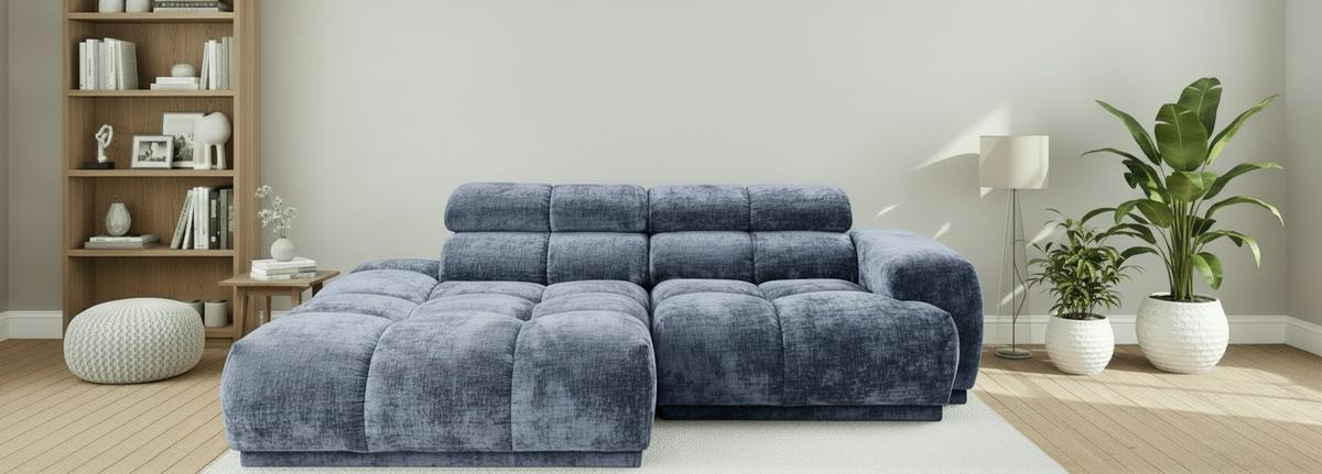 Ecksofa Chani Blau, Schenkel: 150x239 cm - Blau, MODERN, Textil (150/239cm) - MID.YOU