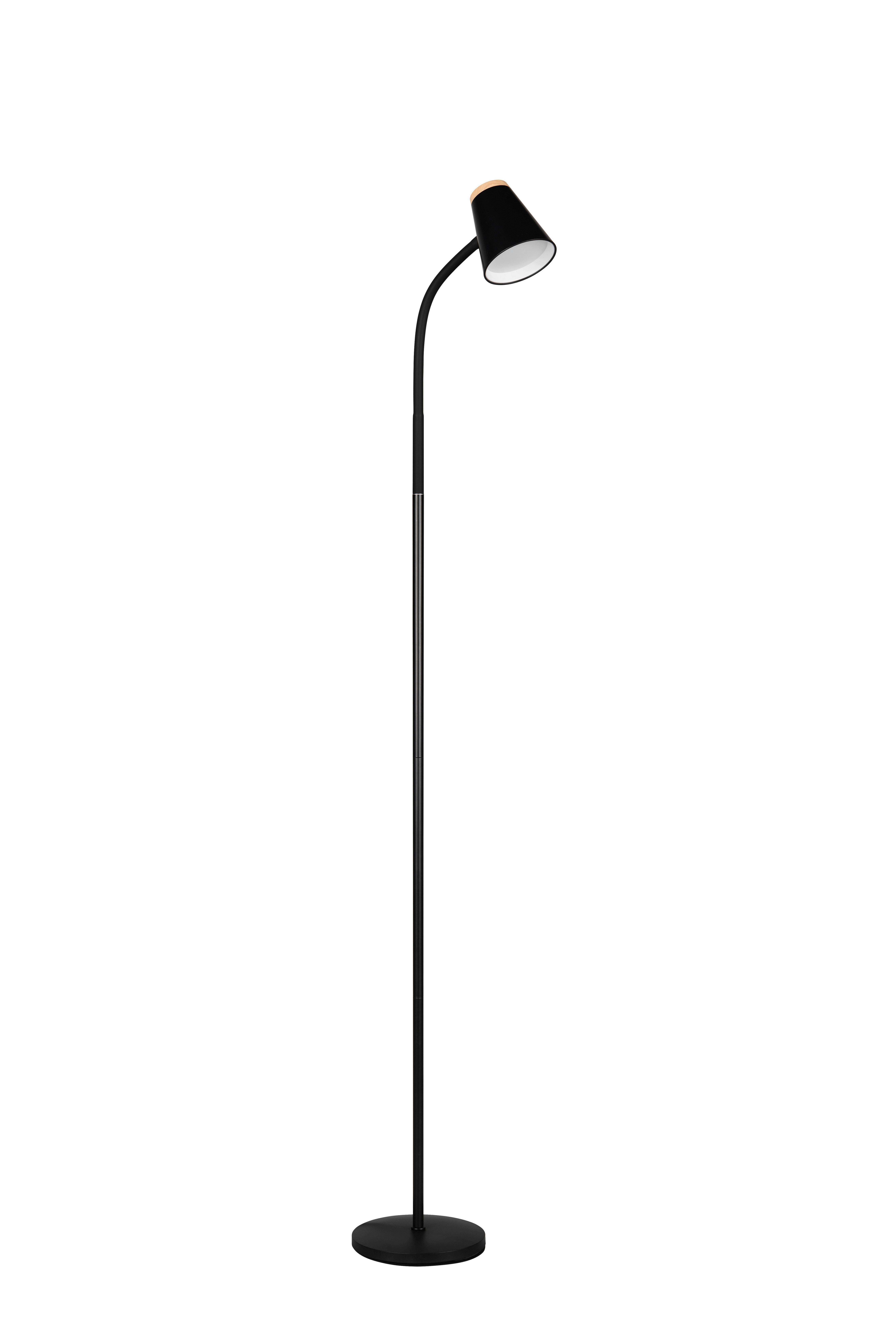 LED-Stehleuchte Pongo Braun Schwarz B: 19,5 cm - Schwarz/Braun, Basics, Kunststoff/Metall (145/19,5/37cm)