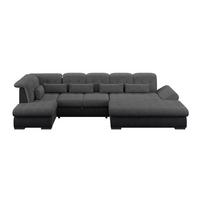 Wohnlandschaft Madera Anthrazit B: 212 Cm - Anthrazit/Schwarz, KONVENTIONELL, Kunststoff/Textil (212/358/190cm)