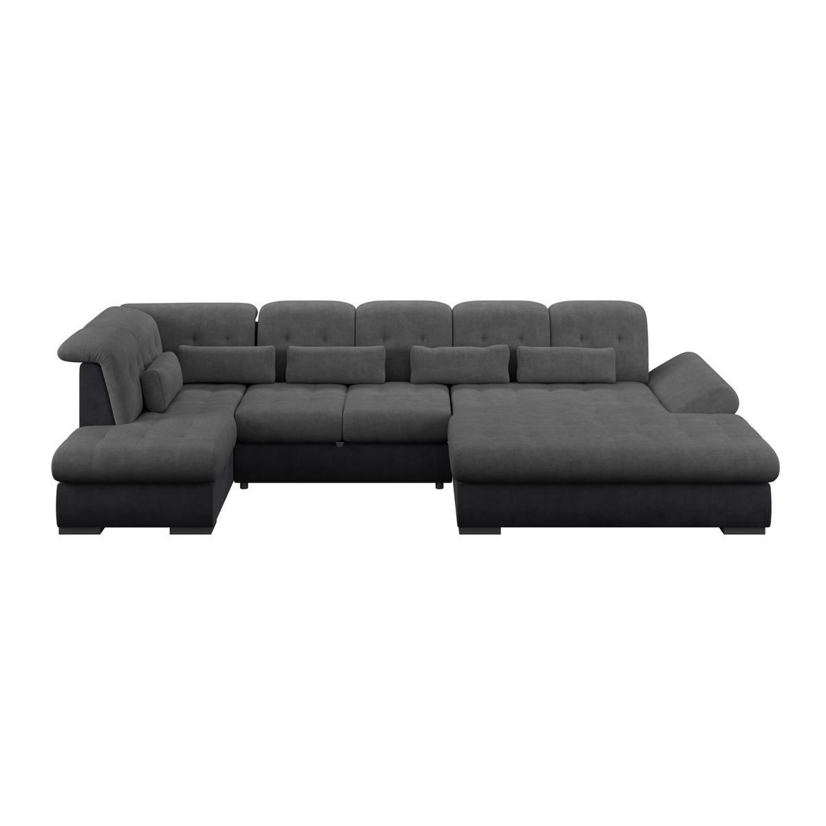 Wohnlandschaft Madera Anthrazit B: 212 Cm - Anthrazit/Schwarz, KONVENTIONELL, Kunststoff/Textil (212/358/190cm)