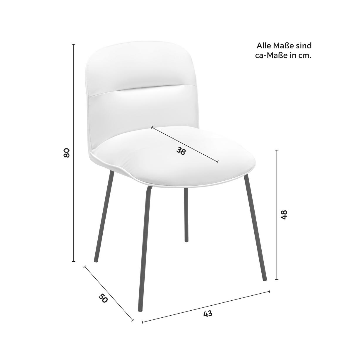 Stolička Ellis biela - čierna/biela, Modern, kov/drevo (43/80/50cm) - Bessagi Home