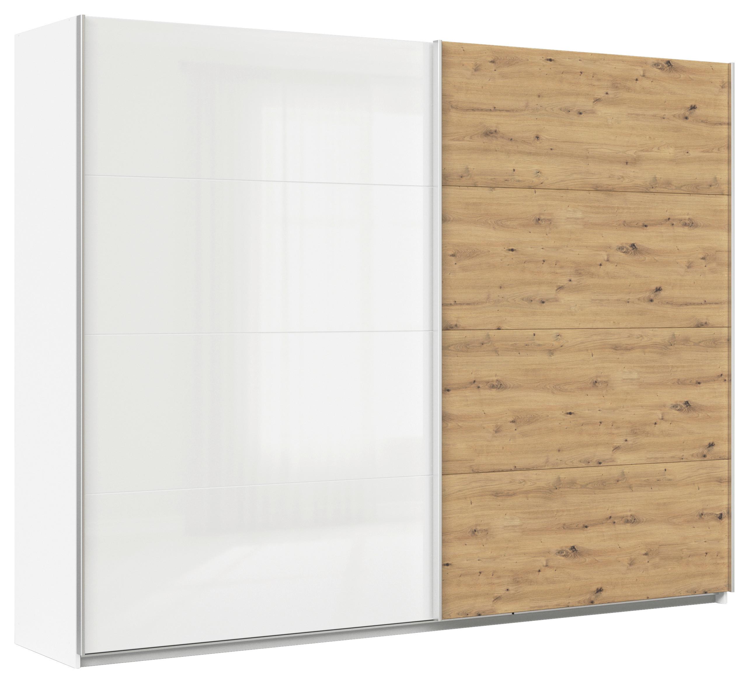 Schwebetürenschrank B: 271cm Feldkirch Weiß/Eiche Dekor