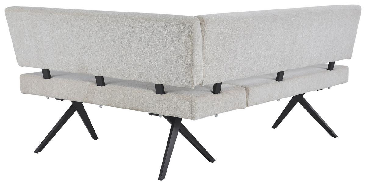 Eckbank Chios - Beige/Schwarz, KONVENTIONELL, Textil/Metall (190/150cm) - MID.YOU