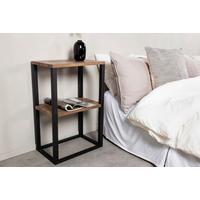 Nachttisch Rise - Schwarz/Braun, Design, Holzwerkstoff/Metall (30/70/45cm) - Livetastic