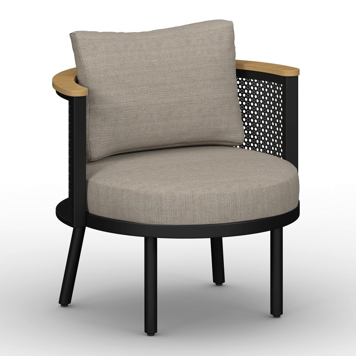 JEDÁLENSKÁ TERASOVÁ SÚPRAVA LISSA - čierna/farba hrušky, Modern, kov/textil - Bessagi Garden