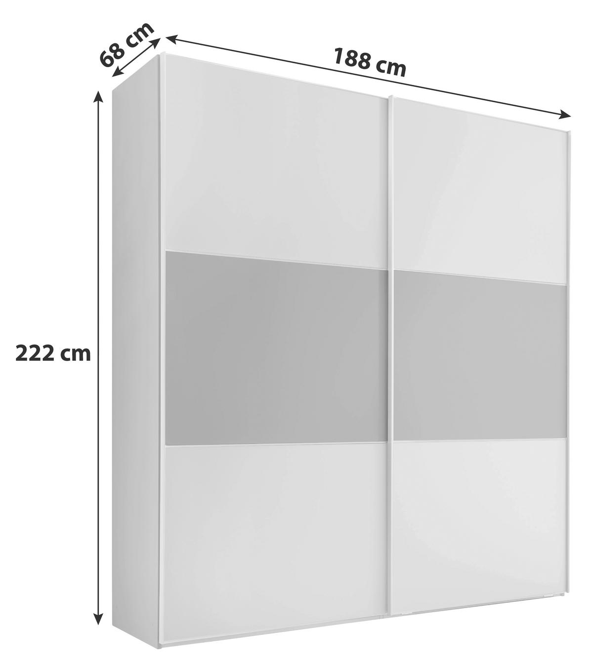 Schwebetürenschrank 188cm Includo Grau/anthrazit - Dunkelgrau/Anthrazit, MODERN, Holzwerkstoff (188/222/68cm) - MID.YOU