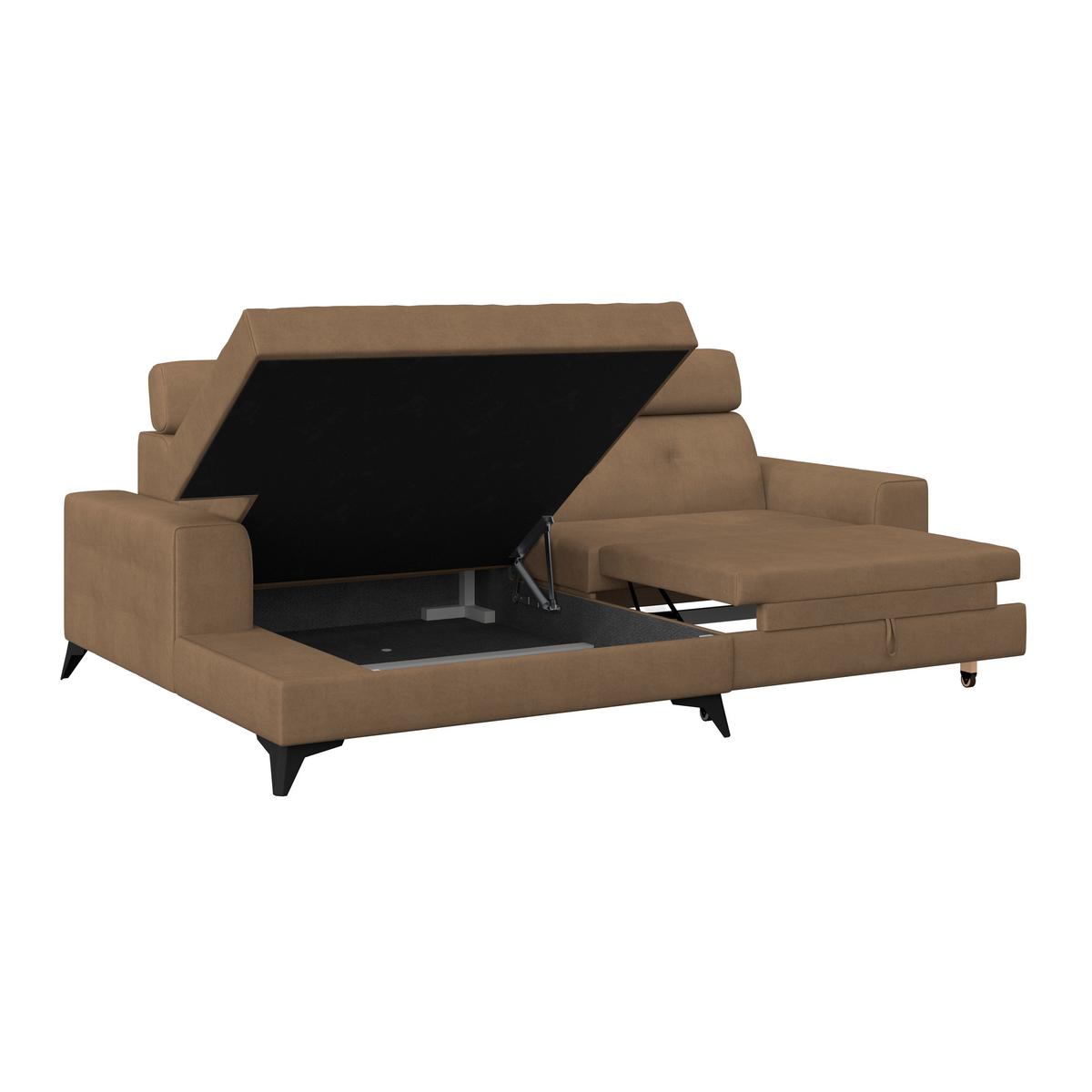Wohnlandschaft Florida - Beige, MODERN, Holz/Holzwerkstoff (175/275cm)