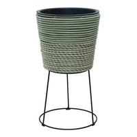 Pflanzentopf Marlisa - Schwarz/Grün, KONVENTIONELL, Kunststoff/Metall (31/55cm) - Luca Bessoni
