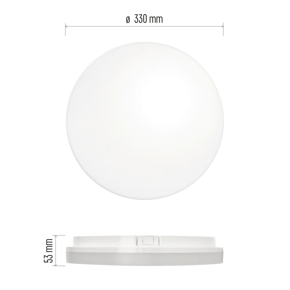 STROPNÍ LED SVÍTIDLO TORI - bílá, Basics, plast (33/33/5.3cm)