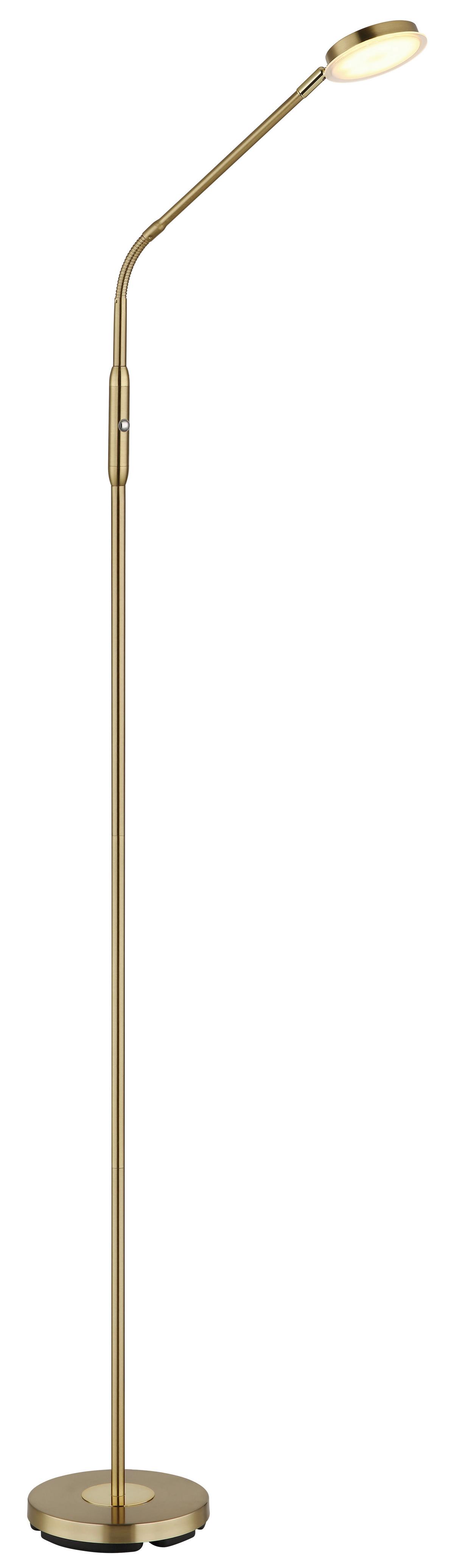 Led-stehleuchte Touchdimmer - Klar/Messingfarben, Design, Kunststoff/Metall (52/20/173cm) - Globo