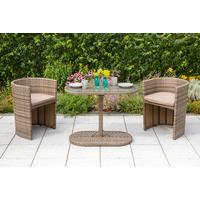 Gartenset Ancona - Naturfarben, MODERN, Kunststoff/Textil - Gardenson