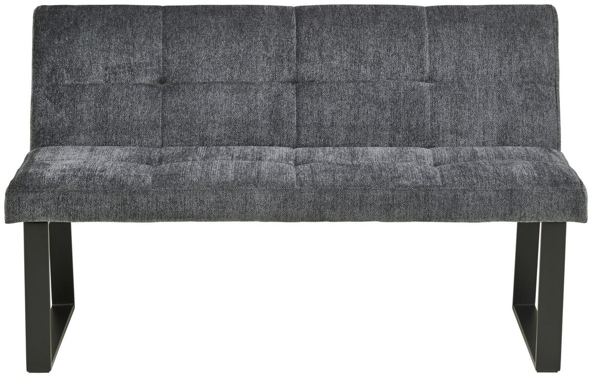 Sitzbank Rico Dunkelgrau, B: 140 cm - Dunkelgrau/Schwarz, LIFESTYLE, Textil/Metall (140/82/44cm) - MID.YOU