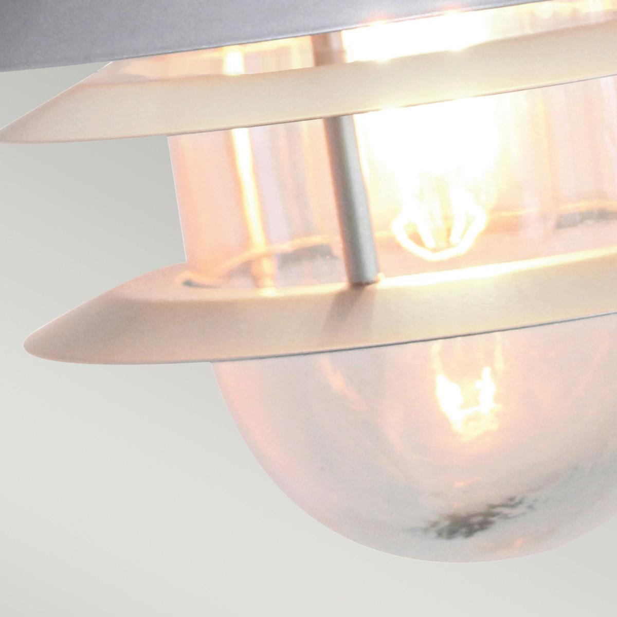 Außenwandleuchte Copenhagen - Silberfarben, KONVENTIONELL, Glas/Metall (23,6/22/26cm) - Elstead Lighting