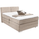 Boxspringbett mit Bettkasten 140x200cm Tina, Beige - Beige, KONVENTIONELL, Textil (140/200cm)