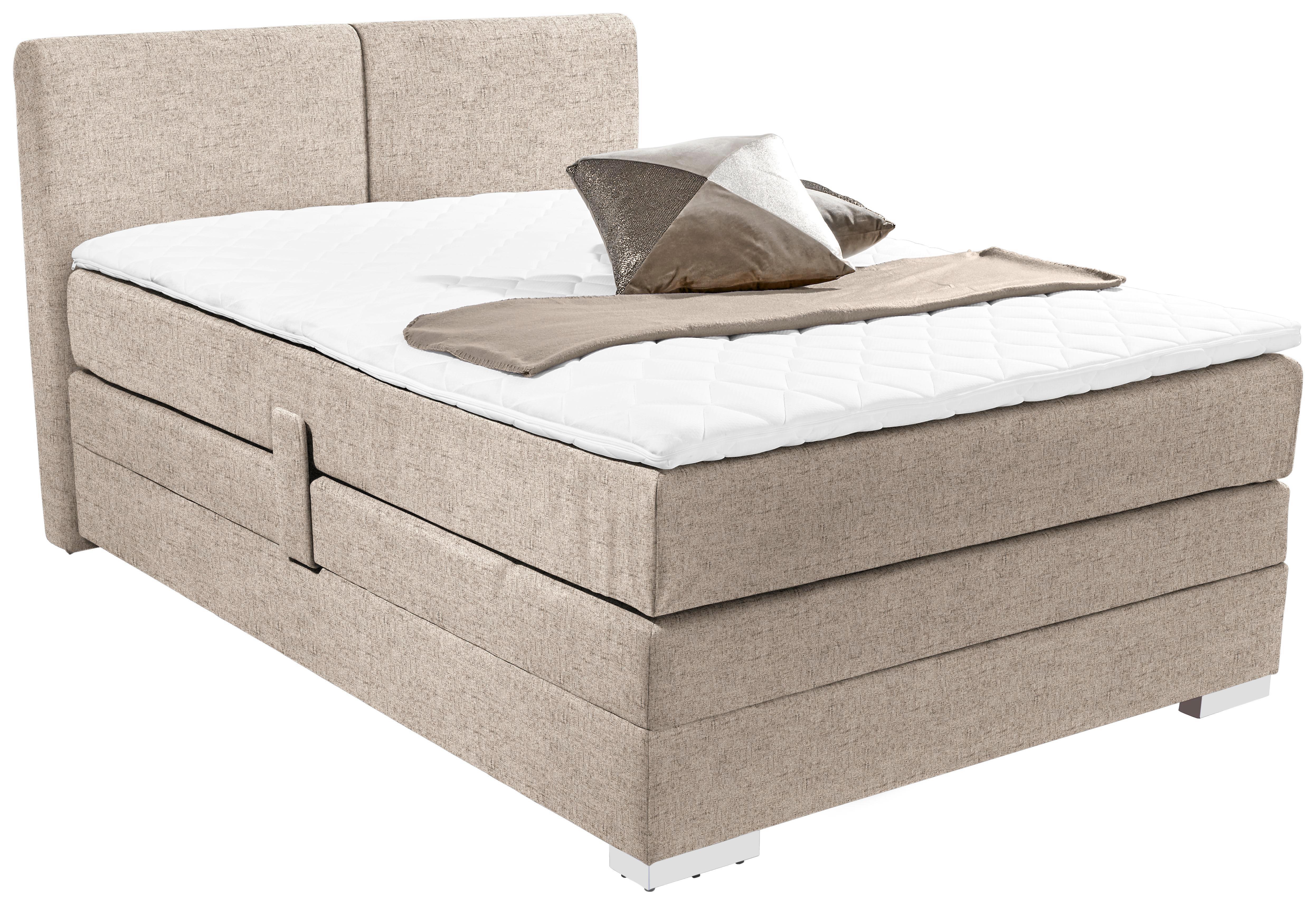 Boxspringbett Tina 140x200 Beige - Beige, KONVENTIONELL, Textil (140/200cm)