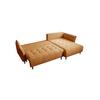 Ecksofa mit Schlaffunktion & Bettkasten Monte Carlo Braun - Senfgelb/Schwarz, Trend, Textil (290/160cm)