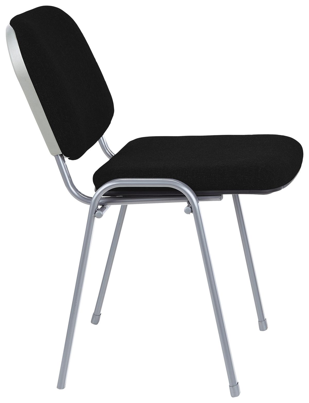 Besucherstuhl Xt 600 - Silberfarben/Schwarz, Basics, Textil/Metall (58/84/48cm) - MID.YOU