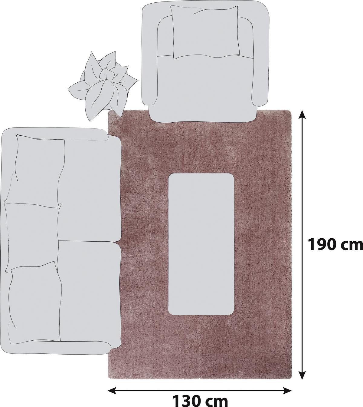 Hochflorteppich Aubergine Relaxx 130x190 cm - Brombeere, KONVENTIONELL, Textil (130/190cm) - Esprit