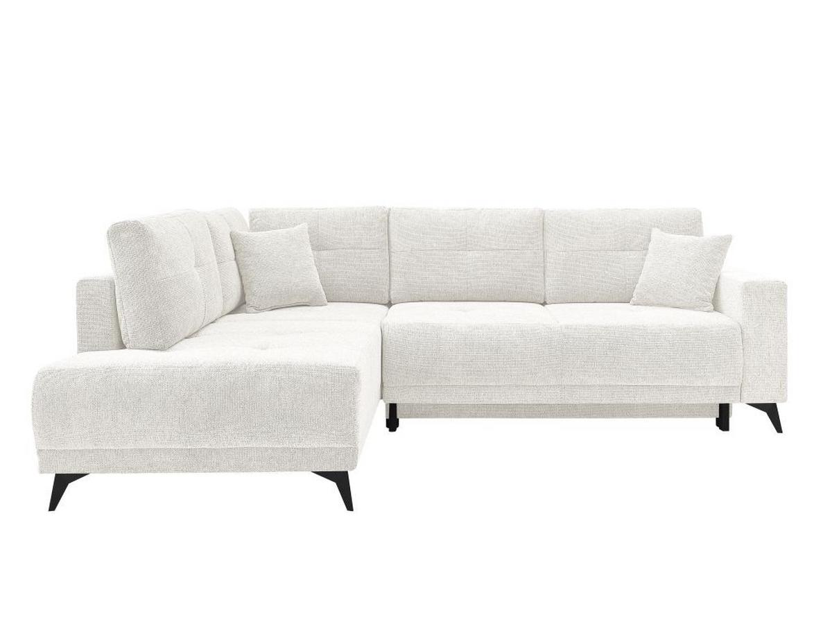 Rohová sedačka TEXAS, levá, krémová - černá/krémová, Konvenční, dřevo (203/259cm) - Based