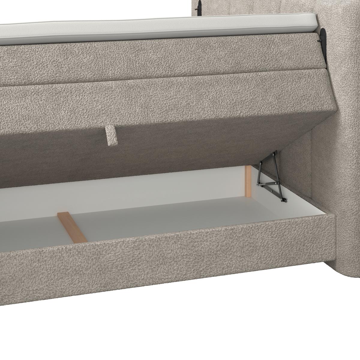 Boxspringbett Elysia inkl. Bettkasten 180x200 - Schwarz/Naturfarben, Trend, Holz/Holzwerkstoff (180/200cm) - Luca Bessoni