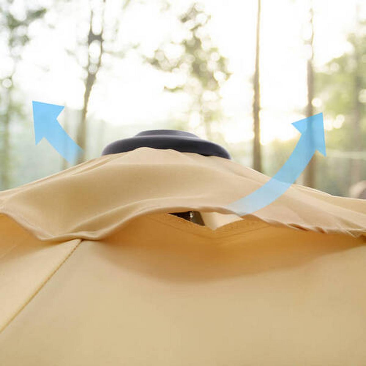 Sonnenschirm Taupe Schwarz Bxl: 300x240 Cm - Taupe/Schwarz, Basics, Textil/Metall (300/240cm) - Modante